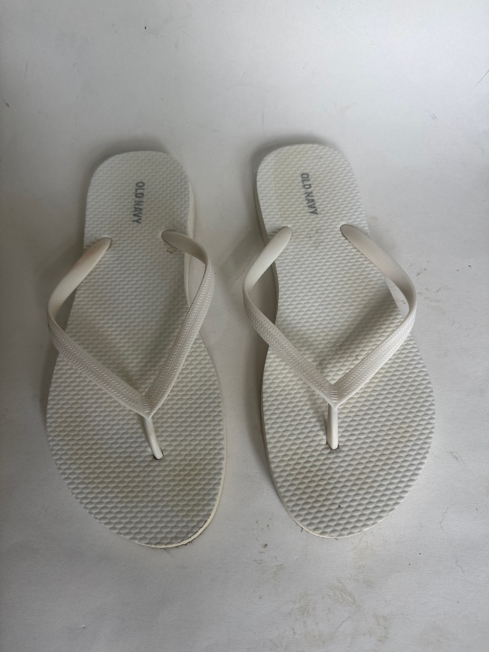 OLD NAVY White Flip Flops Size 8 GUC